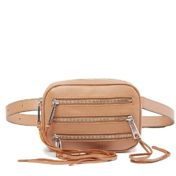Rebecca Minkoff 3 Zip Leather Belt Bag Color Desert Tan - Picture 2 of 8